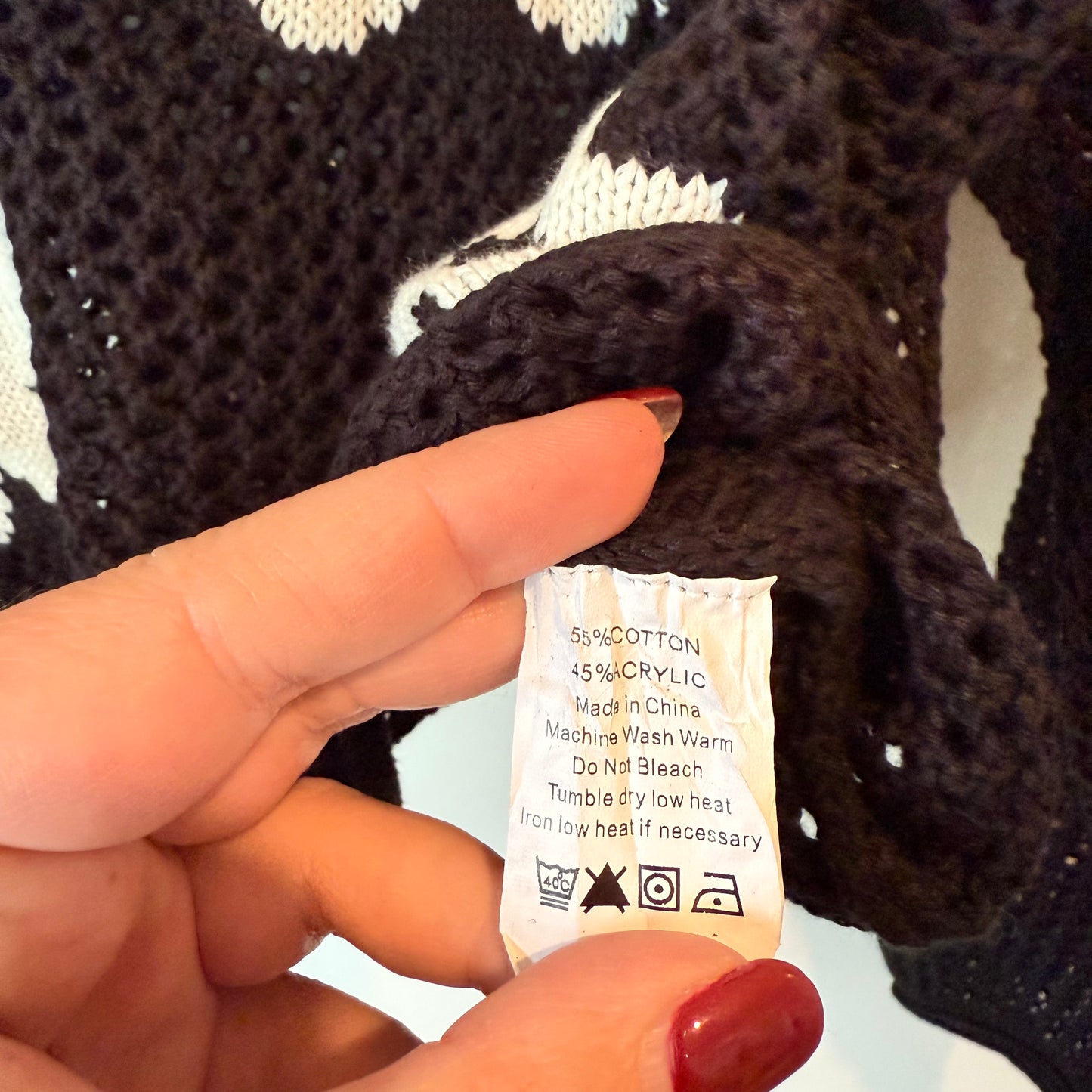 Miss Marlow Daisy Crochet Knit Sweater M/L