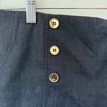 Miss Selfridge Navy Tailored Gold Button Shorts Size 10