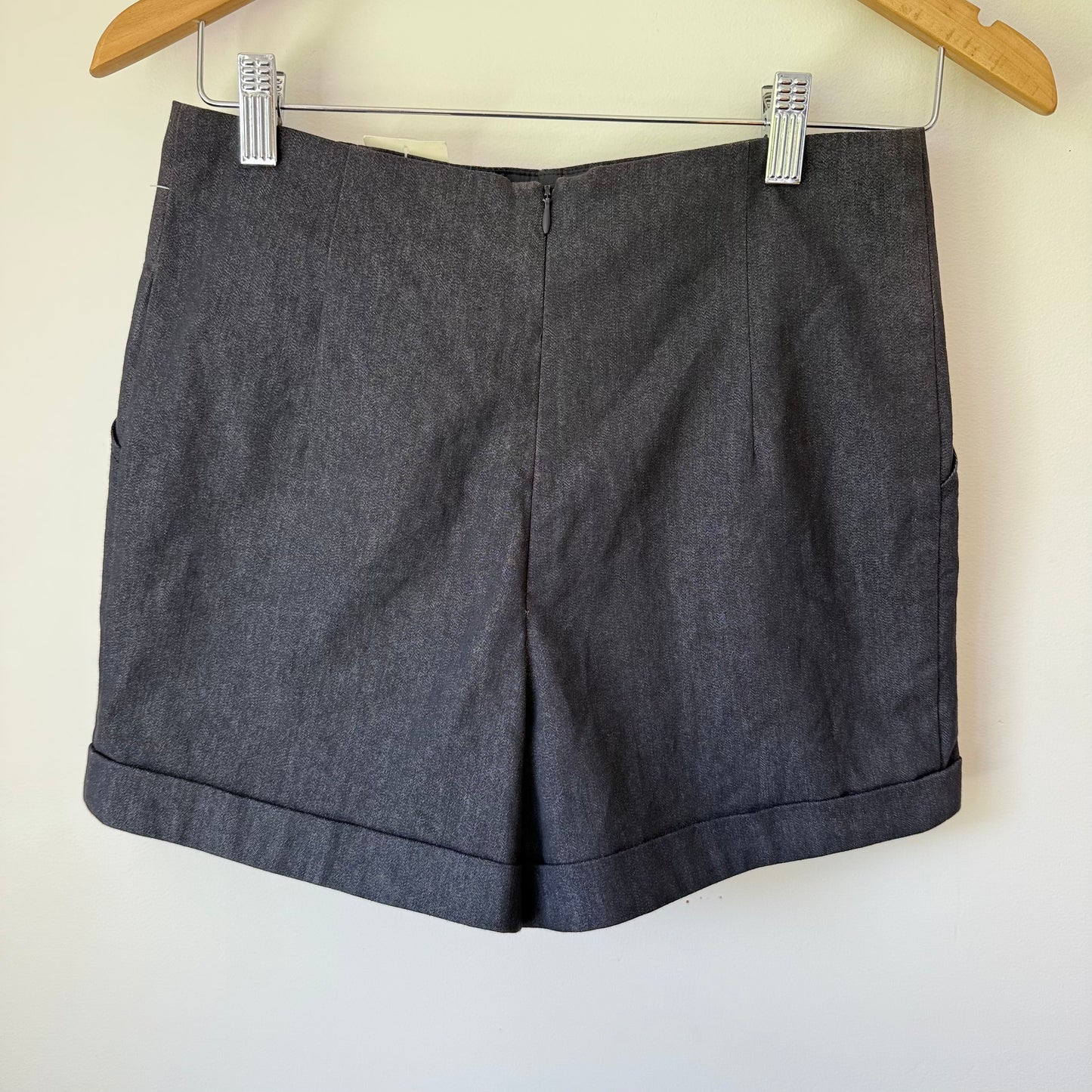 Miss Selfridge Navy Tailored Gold Button Shorts Size 10