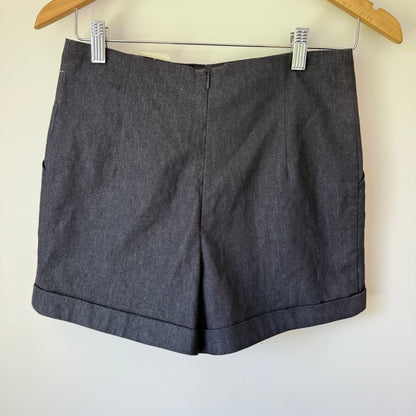 Miss Selfridge Navy Tailored Gold Button Shorts Size 10