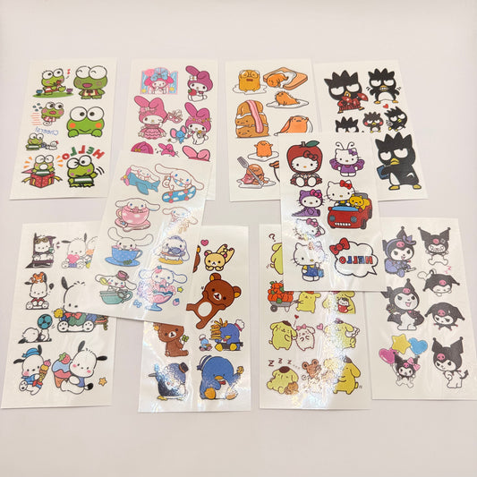 Mixed sanrio characters temporary tattoo set of 10 sheets - temporary tattoos baby accessories - original photo