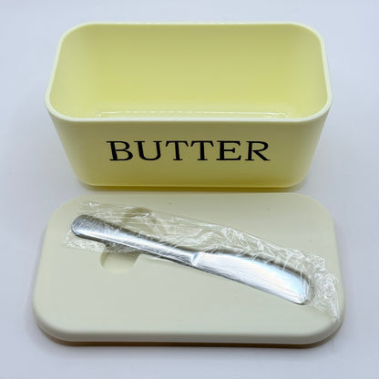 Modern Farmhouse Butter Dish with Knife and Lid