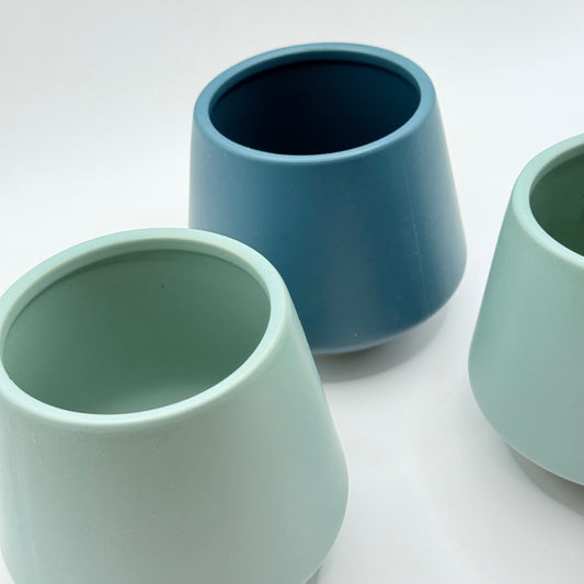 Modern Tapered Ceramic Pots Set of 3