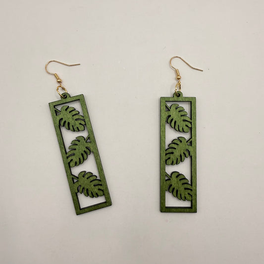 Monstera-Inspired Drop Earrings