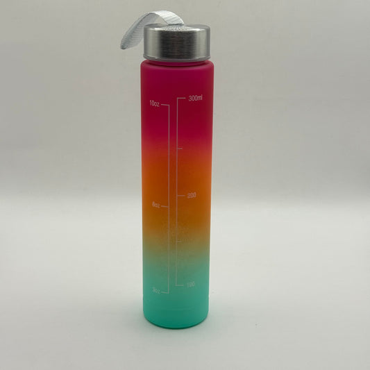 Gradient Water Bottle with Motivational Timestamps 300ml