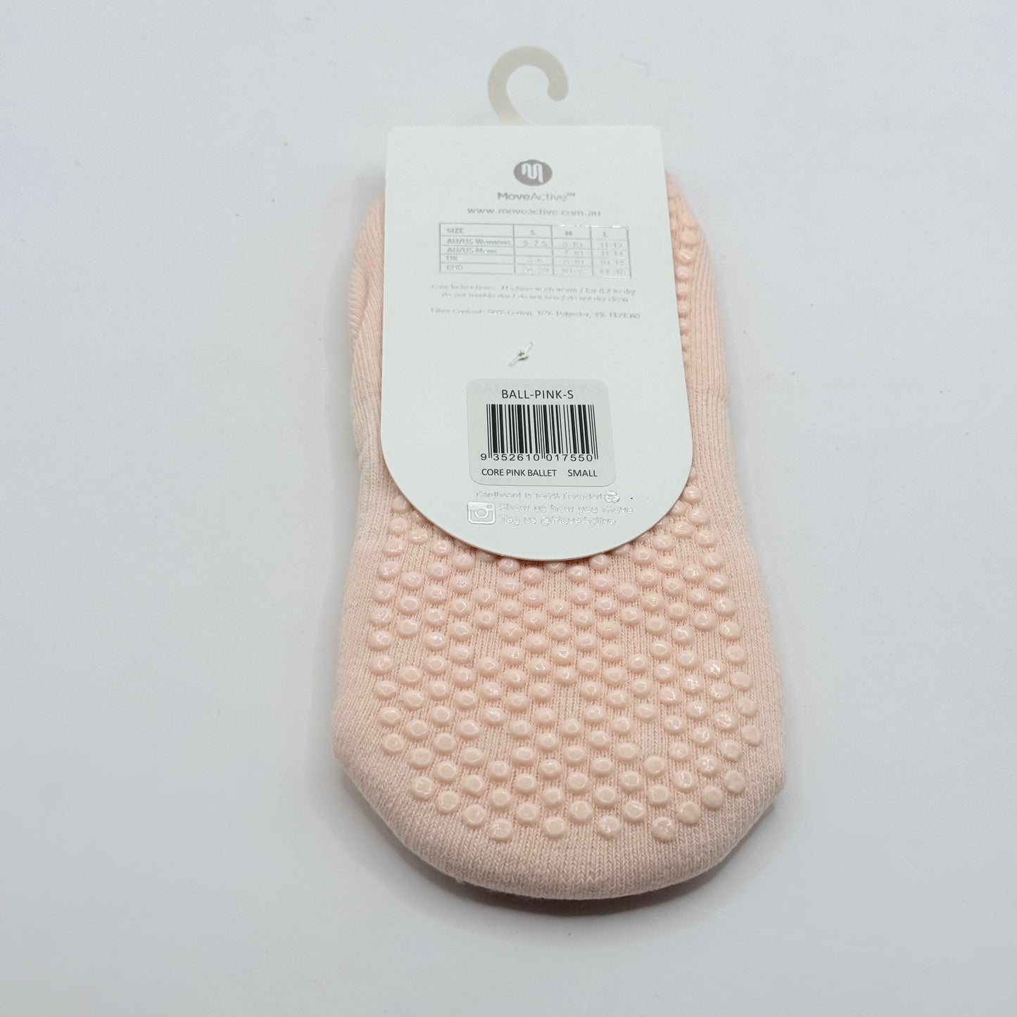 MoveActive Ballet Grip Socks Core Pink Size S