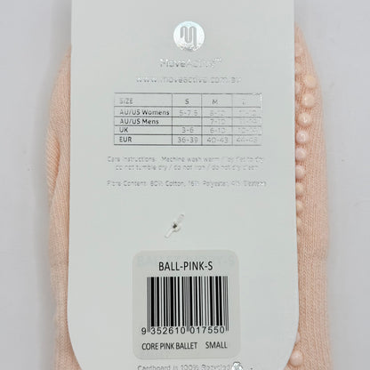 MoveActive Ballet Grip Socks Core Pink Size S