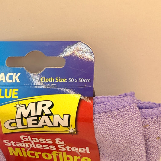 Mr Clean Glass & Stainless Steel Microfibre Cloths