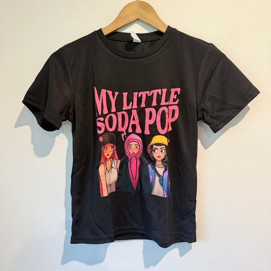 K-Pop Demon Hunters My Little Soda Pop Kids' Black Graphic Tee Size 9–10Y (7-9 best fit)