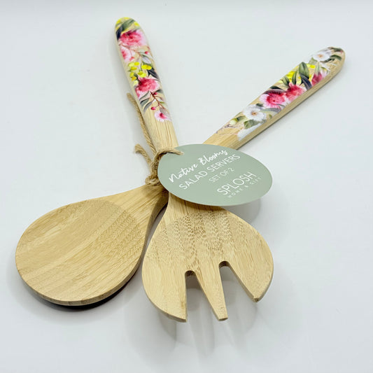 Splosh Native Blooms Bamboo Salad Servers - Set of 2