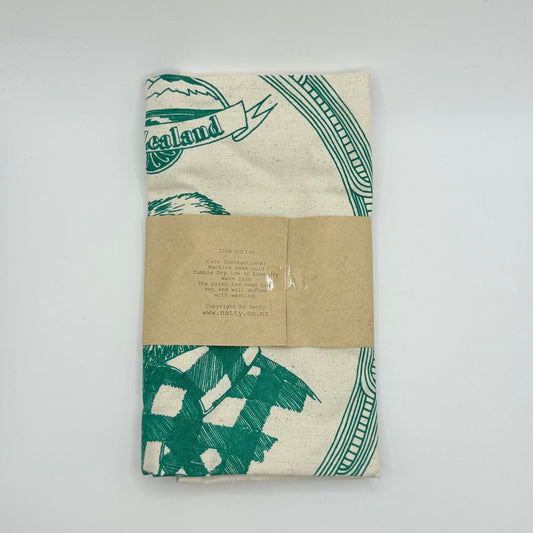 Natty swandrii kiwi 100% cotton tea towel - green and cream - kitchen towels home&living materials