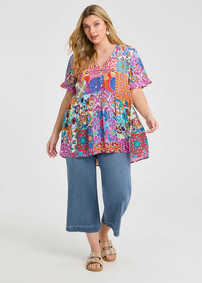 Virtuelle Natural Sunset Breeze Top Size 16
