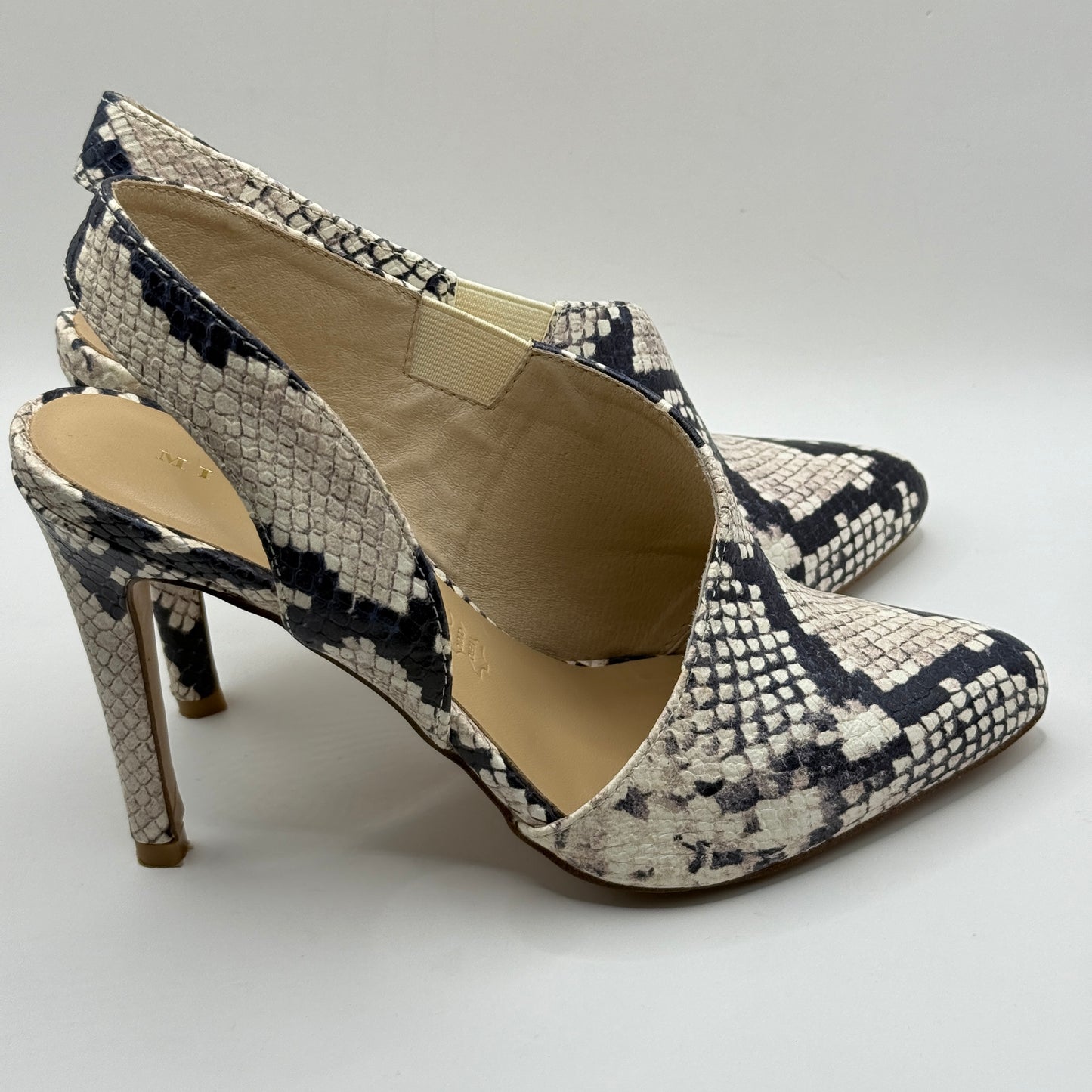 Mi Piaci Snake Print Slingback Heels Size 39