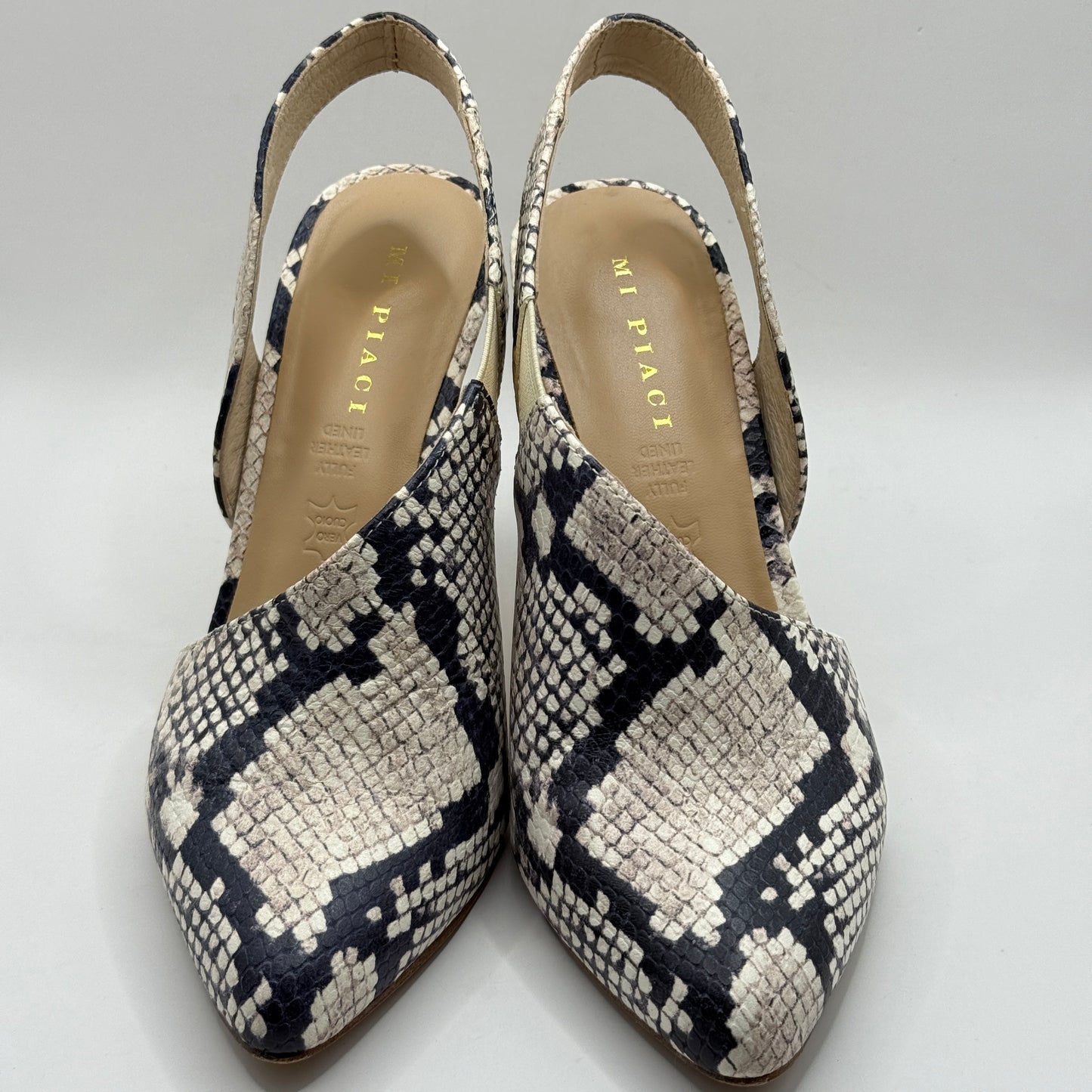 Mi Piaci Snake Print Slingback Heels Size 39