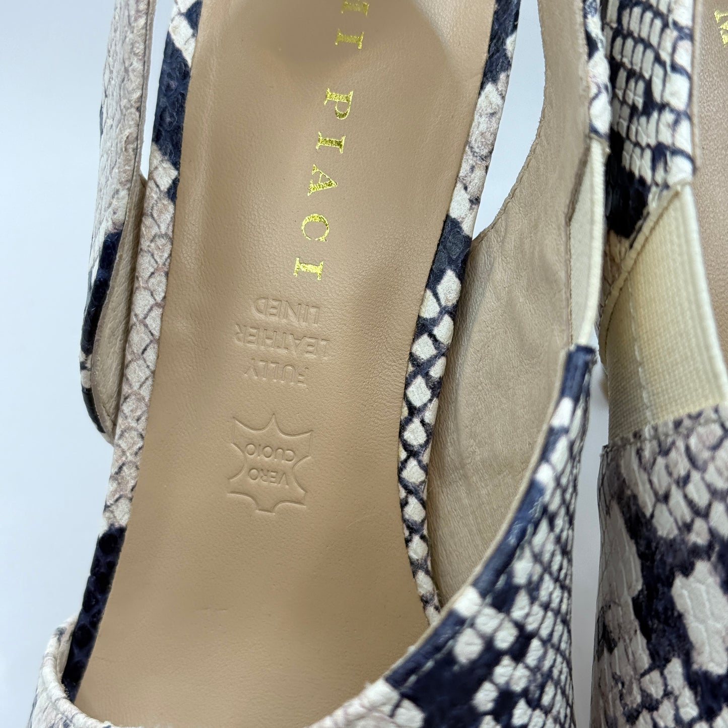 Mi Piaci Snake Print Slingback Heels Size 39