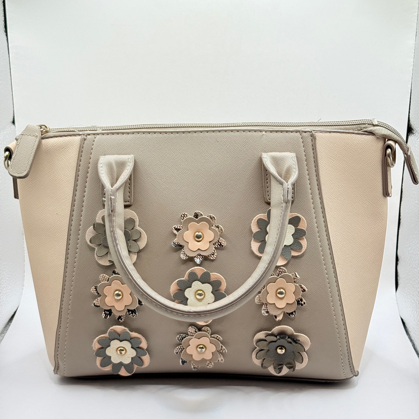 New Look Floral Appliqué Satchel Bag