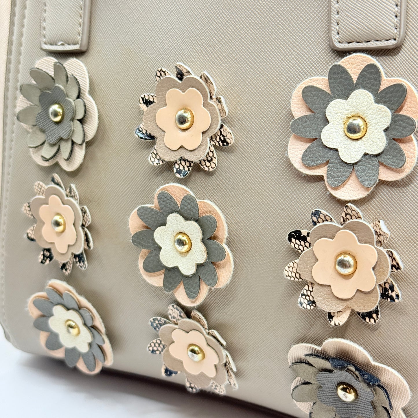 New Look Floral Appliqué Satchel Bag