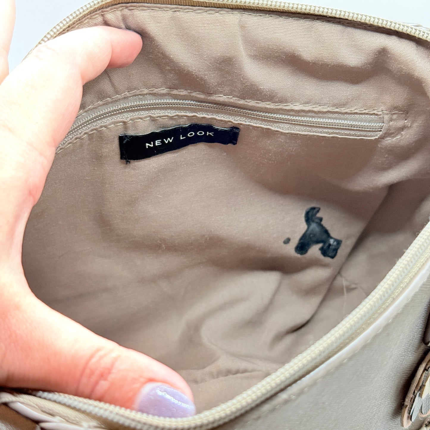 New Look Floral Appliqué Satchel Bag