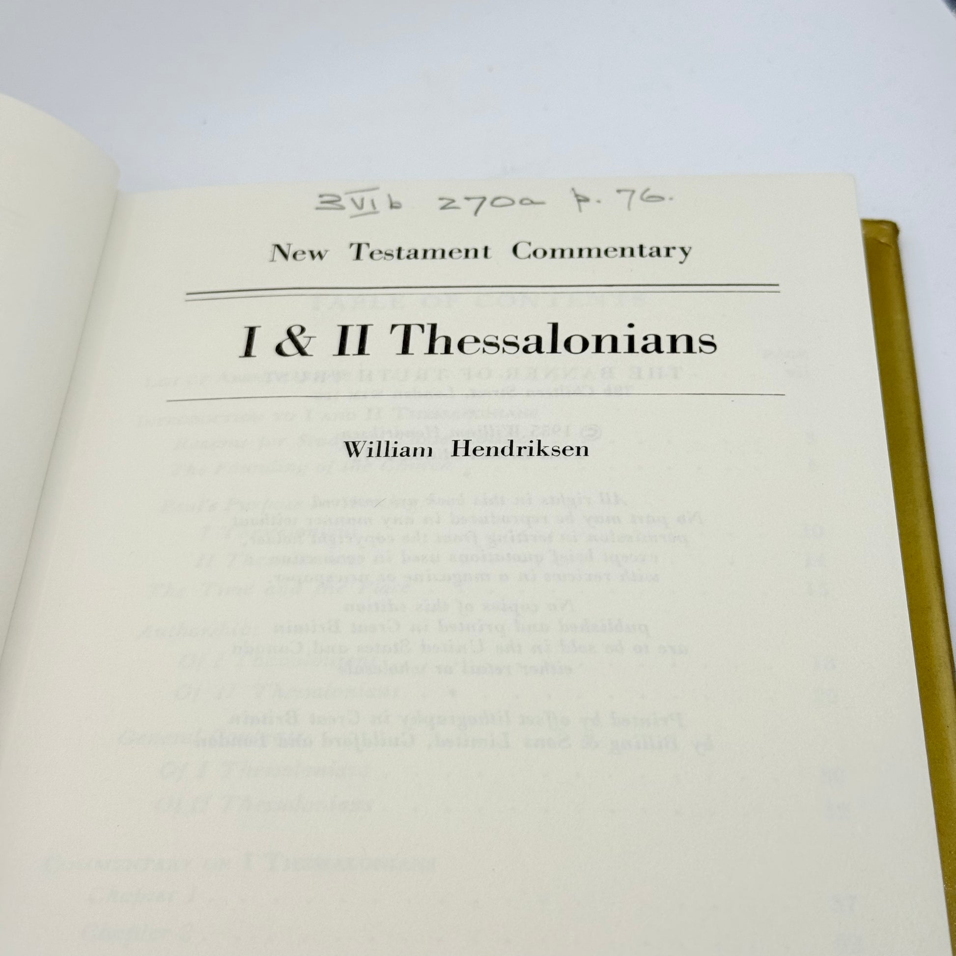 New testament commentary 1 & 2 thessalonians by william hendriksen - print books condition: used - what’s new printed