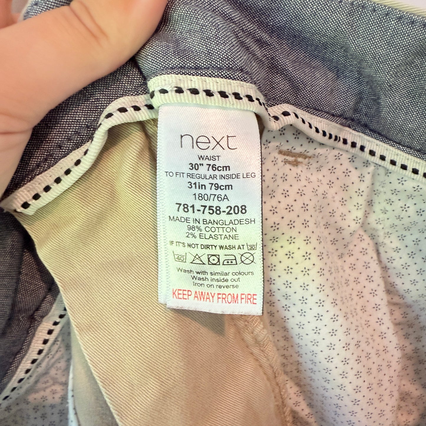 Next Slim Fit Chinos - Beige - 30R