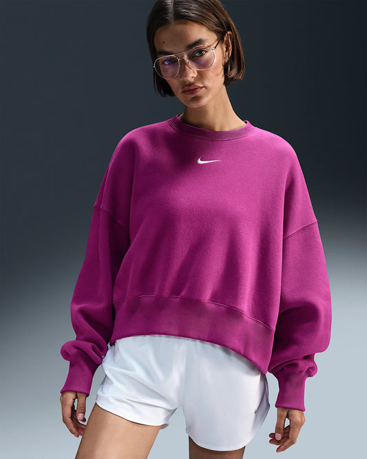 Nike Sportswear Phoenix Fleece Oversized Crewneck Sweatshirt Purple Size XS