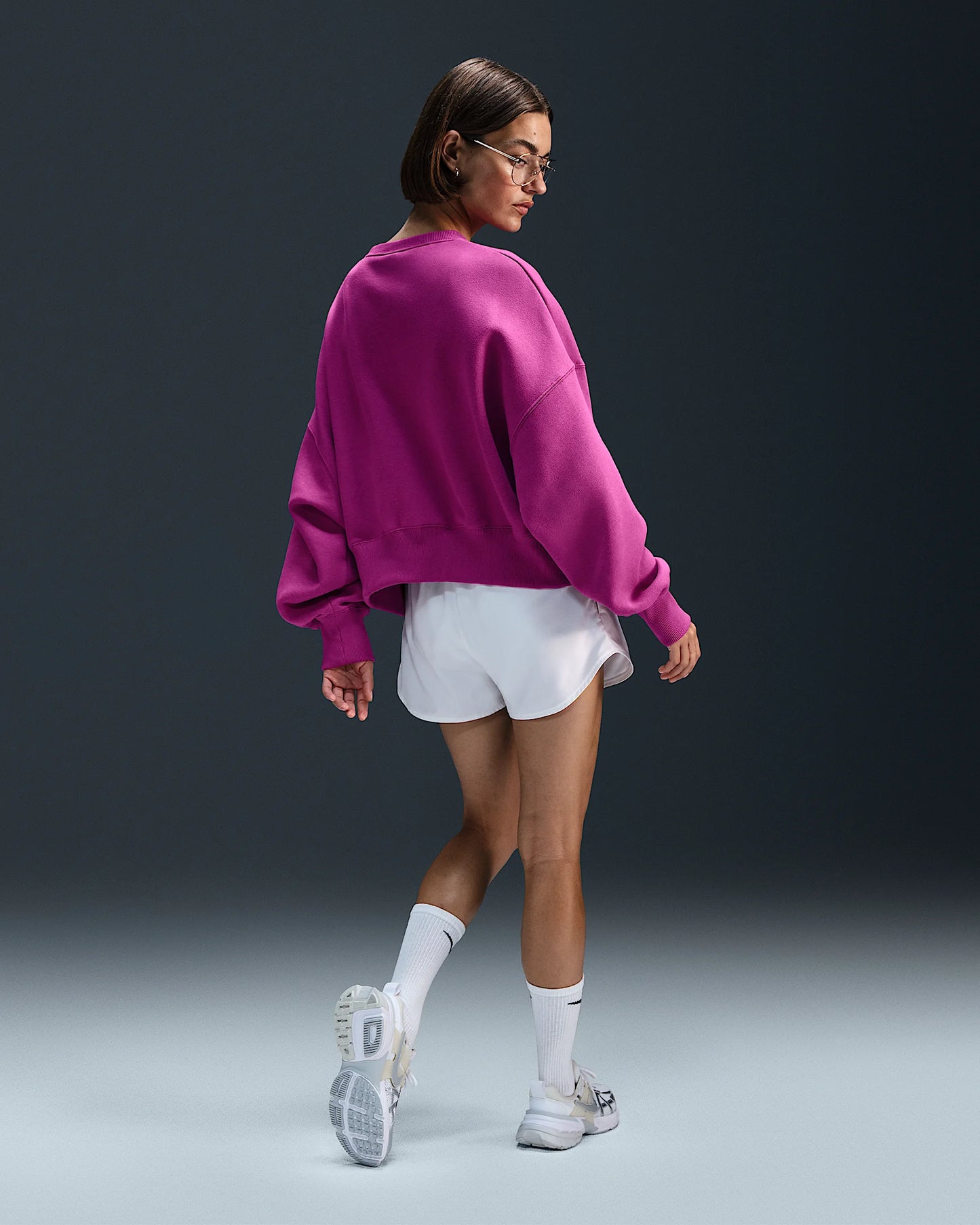 Nike Sportswear Phoenix Fleece Oversized Crewneck Sweatshirt Purple Size XS