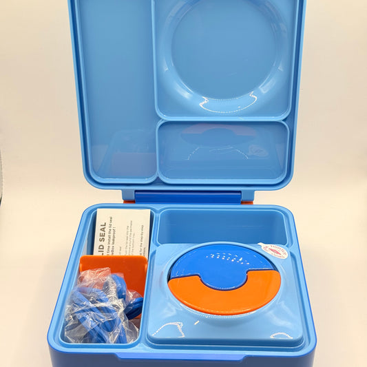 OmieBox Bento Lunch Box with Insulated Thermos (Blue Sky)