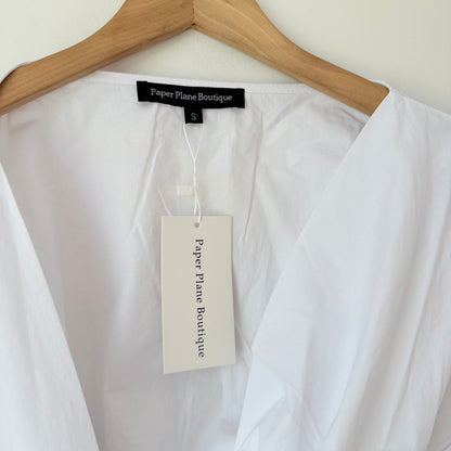 Paper Plane Boutique Statement Sleeve Wrap Top – Size S