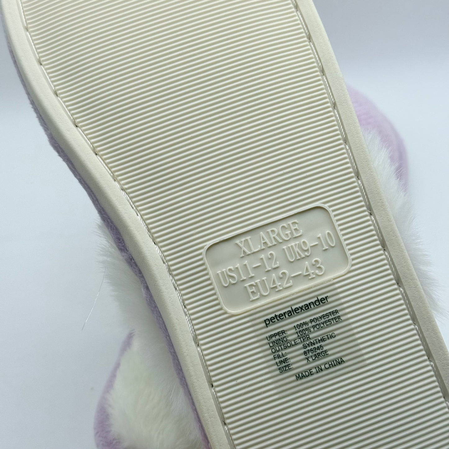 Peter Alexander Light Purple Fluffy Slippers - XL