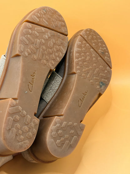 Clarks Grey Suede Mary Jane Wedges Size US 8 / UK 5.5