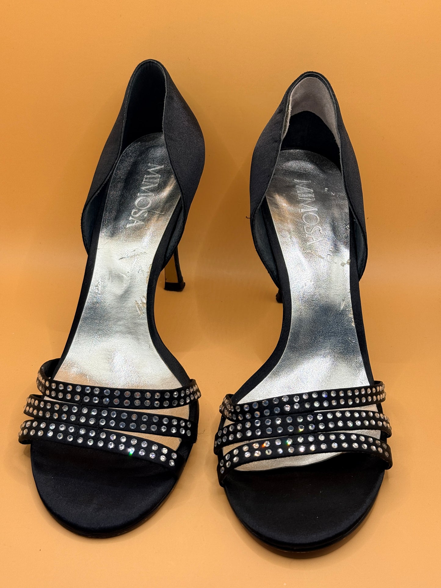 Mimosa Black Diamanté Strap Heels Size 41