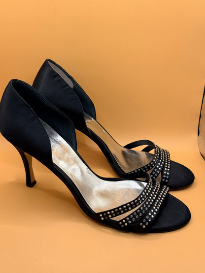 Mimosa Black Diamanté Strap Heels Size 41