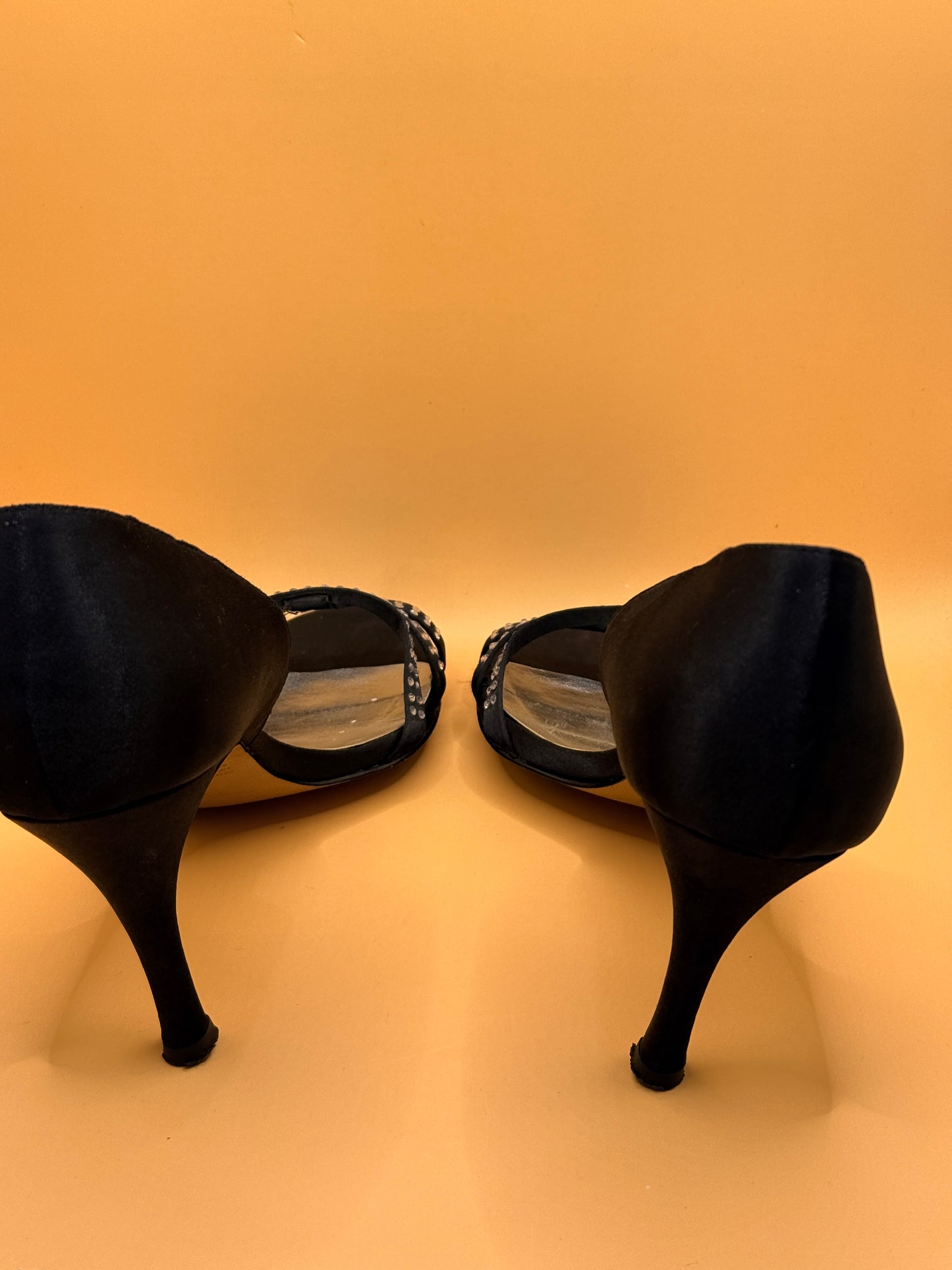 Mimosa Black Diamanté Strap Heels Size 41