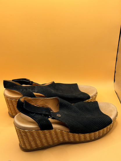 Hush Puppies Aruba Black Suede Wedges Size 7