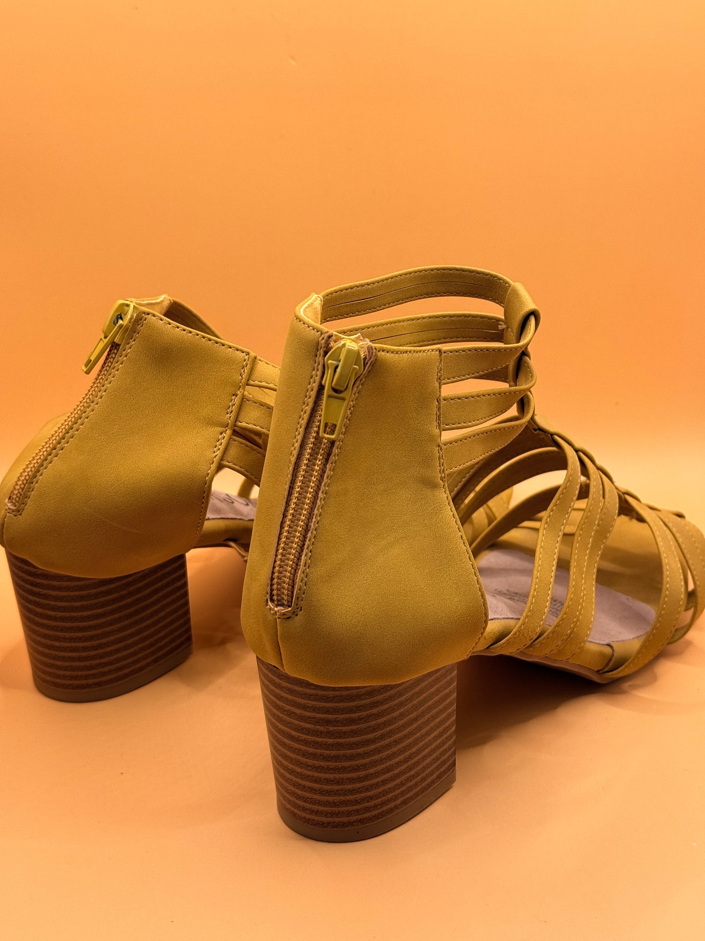 Rivers Chartreuse Strappy Gladiator Heels Size 40