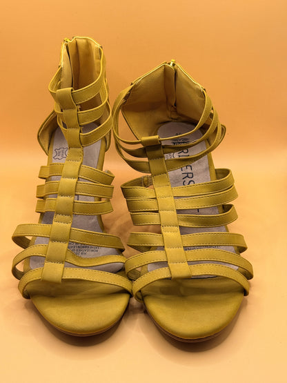 Rivers Chartreuse Strappy Gladiator Heels Size 40