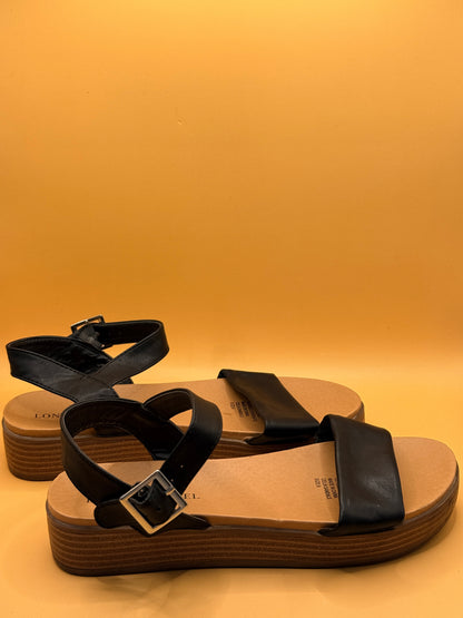 London Rebel Celia Black Platform Sandals Size 6