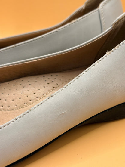 Grosby Connie Grey Chain-Trim Ballet Flats Size 8