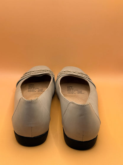 Grosby Connie Grey Chain-Trim Ballet Flats Size 8
