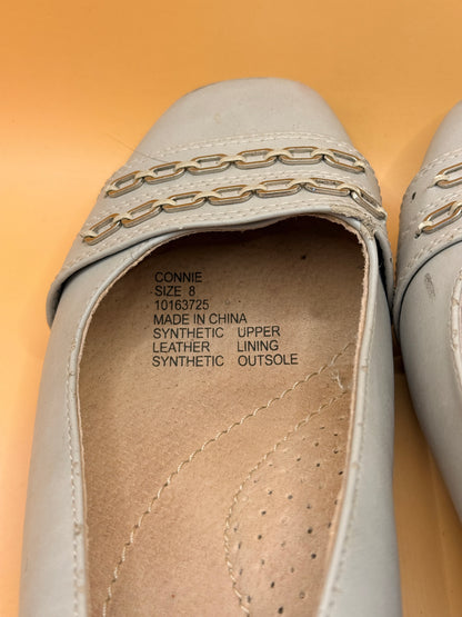 Grosby Connie Grey Chain-Trim Ballet Flats Size 8