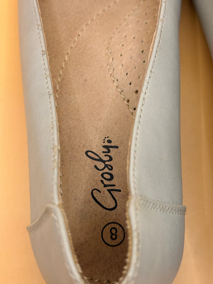 Grosby Connie Grey Chain-Trim Ballet Flats Size 8