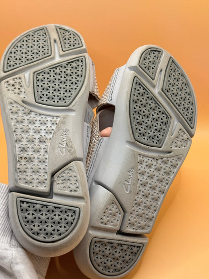 Clarks Tri Genic Metallic Snake-Print Sandals - Size 7