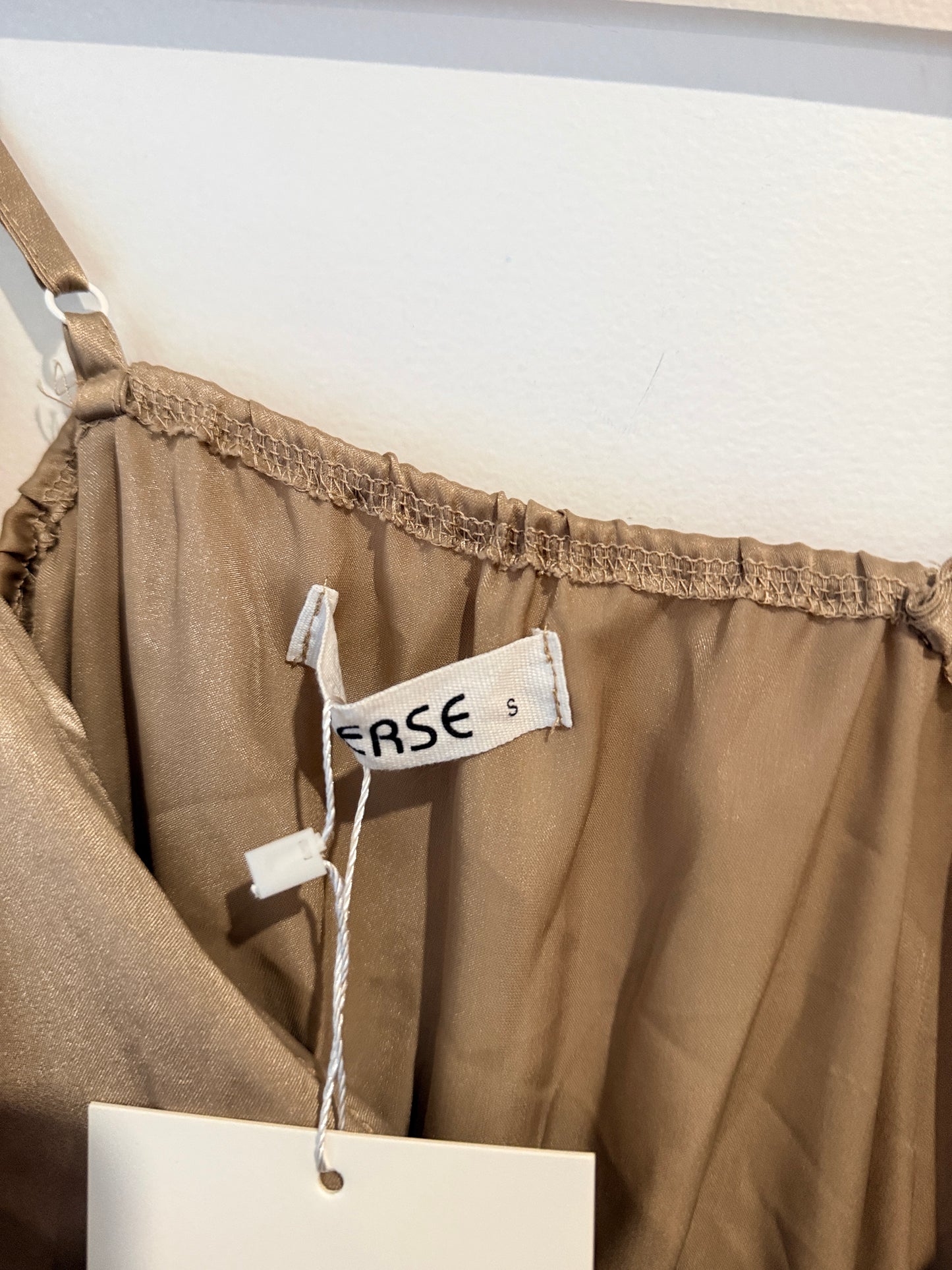 REVERSE Bronze Wrap Mini Dress Size S