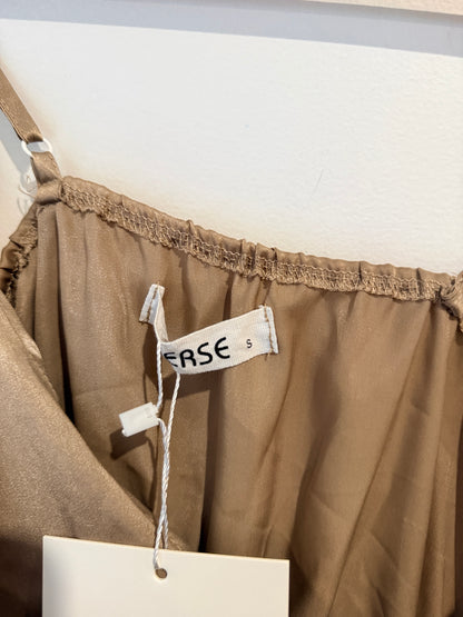 REVERSE Bronze Wrap Mini Dress Size S
