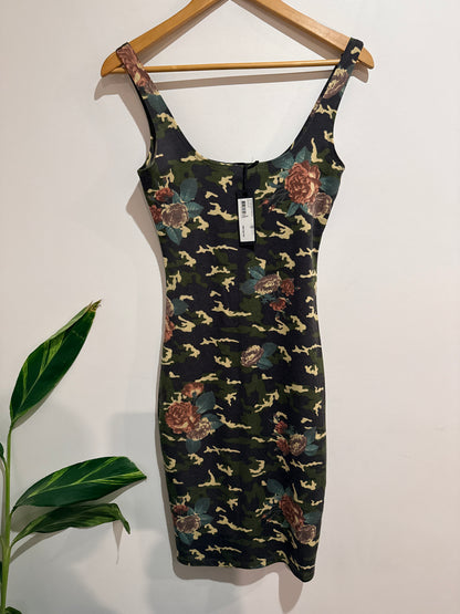 Cotton:On Kimi Scooped Bodycon Midi Dress – Floral Camo Size S