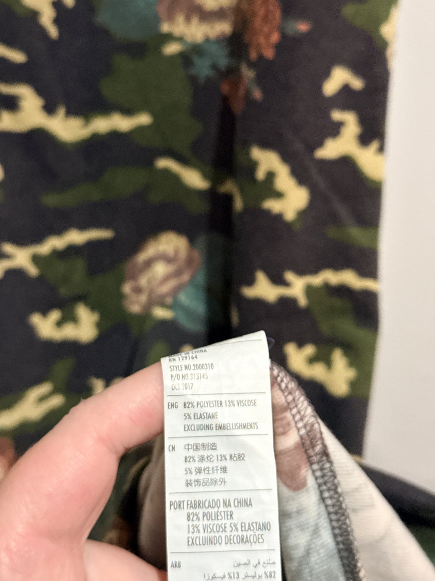 Cotton:On Kimi Scooped Bodycon Midi Dress – Floral Camo Size S