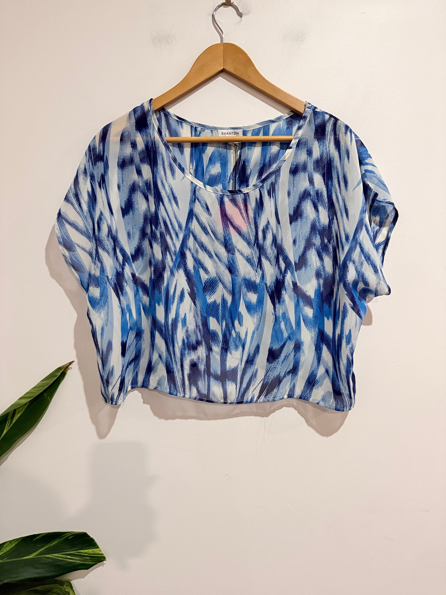 Shanton Women's Oversize Sheer Cropped Top – Size XS