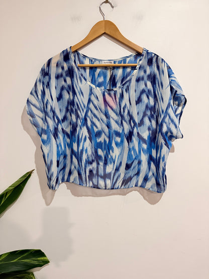 Shanton Women's Oversize Sheer Cropped Top – Size XS