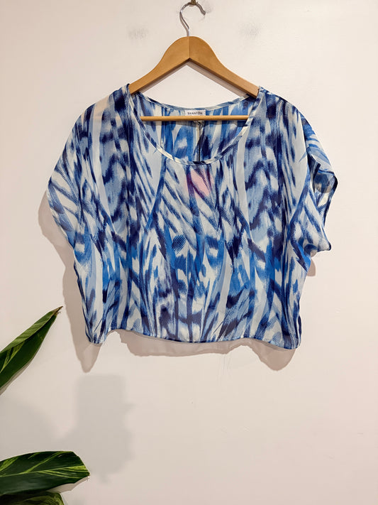 Shanton Women's Oversize Sheer Cropped Top – Size XS
