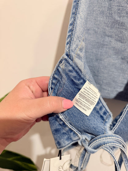 Glassons Riley Vintage Wash Denim Halter Top – Size 8